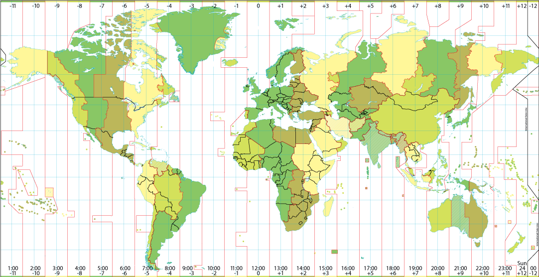 world time zone map